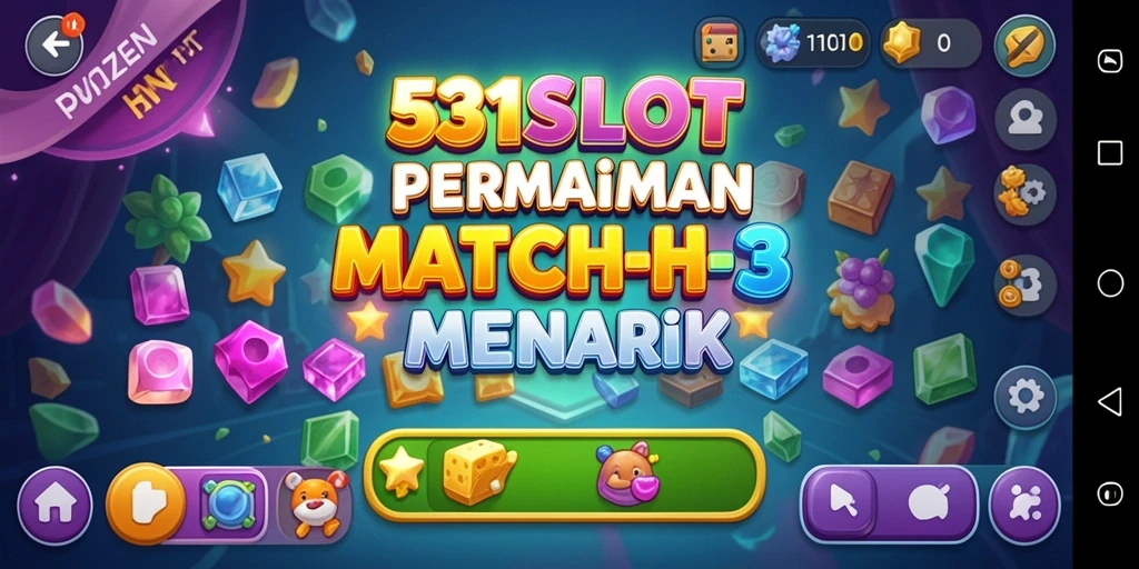 Screenshot gameplay <strong>531SLOT</strong> dengan aksi Match-3 yang seru.