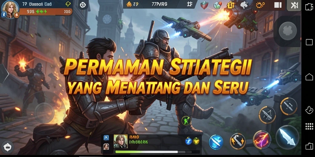 Screenshot gameplay <strong>77RP</strong> yang menunjukkan pertempuran strategi yang intens.
