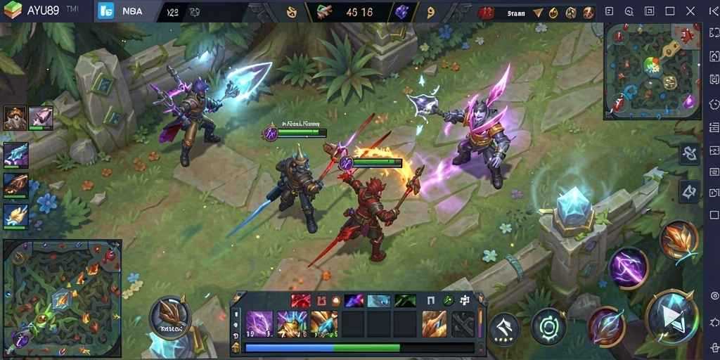 Tampilan gameplay AYU89 yang mendebarkan di arena MOBA.