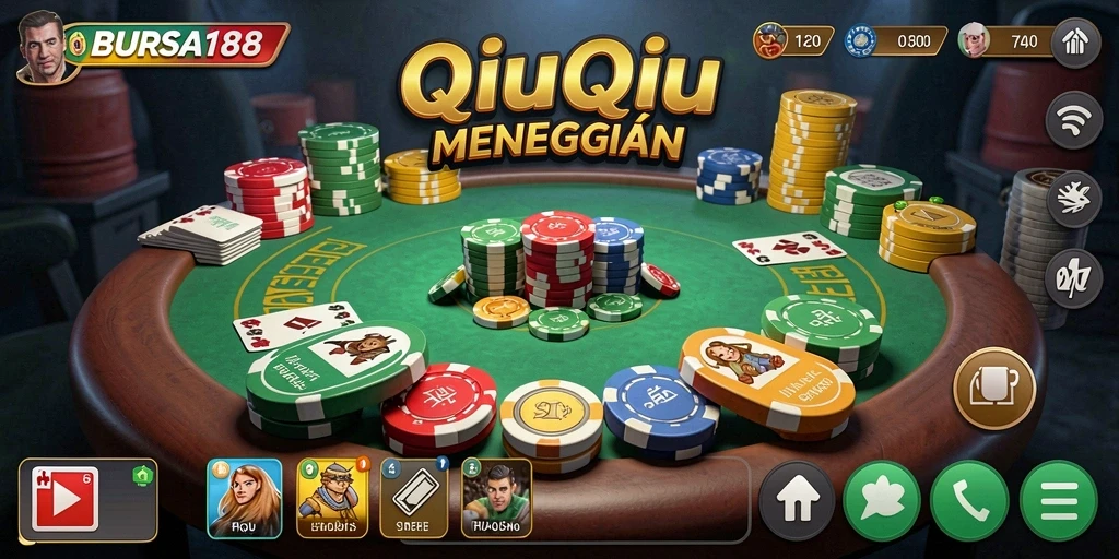 Tampilan gameplay BURSA188 dengan kartu QiuQiu yang menarik.