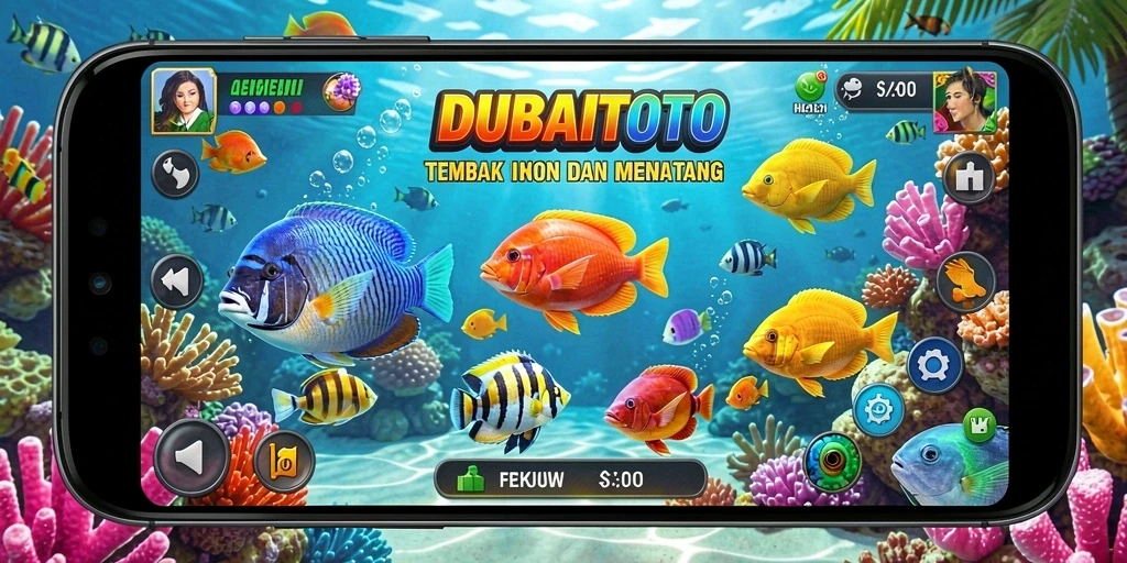 Screenshot gameplay DUBAITOTO menampilkan serunya memburu ikan.