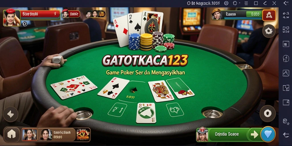 Tampilan gameplay seru dari GATOTKACA123 saat bermain poker.