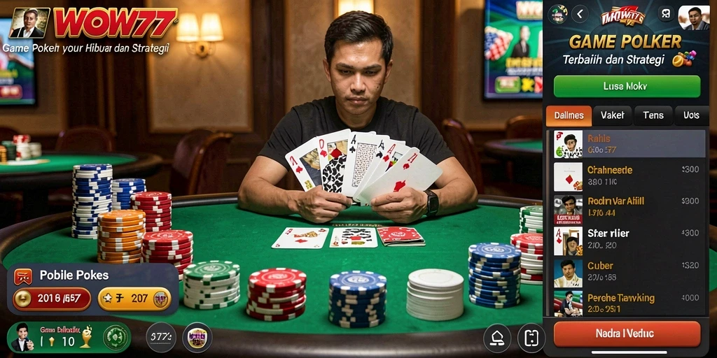 Gameplay seru dalam aplikasi Poker WOW77 yang memikat.