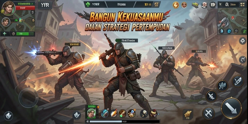 Screenshot utama YYRR menampilkan aksi perang strategis yang mendebarkan.